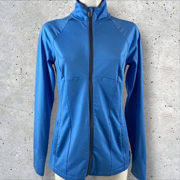 Under Armour Jacket Women Medium Zip Stretch Blue AllSeasonGear Fitted T676 - Picture 1 of 12